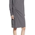 Vince  Striped Side Tie T-Shirt Long Sleeve Midi Dress Black & Cream Size SMALL Photo 13