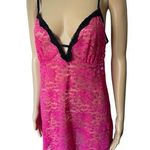secret treasures Pink Black Sheer Barbie Romantic Lace Lingerie Mini Slip Dress Photo 0