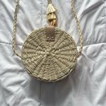 Mia & Tess The Paper Store Crossbody Bag Round Woven Bohemian Hippie Chic Tan Photo 2