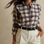 Banana Republic ✨  Wool Blend Ruffle-Collar Shirt Mediun Photo 0