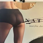 Natori  Marylin Sheer Tights Nude Black Size Medium Floral Detail Leg Pair of 2 Photo 3