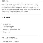 Talbots Like New Leather Tilly Block Heel Sandals Silver Size 9 1/2 Photo 10