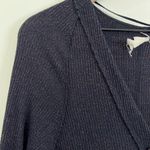 Free People We the Free Navy Blue Metallic Button Down Long Length Cardigan Photo 3