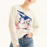 J.Crew White Graphic Print Ski Babes Sweatshirt Photo 0