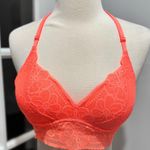 PINK - Victoria's Secret Victoria's Secret PINK Vintage Neon Orange Lace Racerback Bralette Photo 0