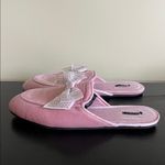 Victoria's Secret Rhinestone Bow Velvet Pink Slide Slipper Photo 2