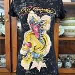 Ed Hardy Vintage Y2K Butterfly & Skull Graphic Tee Photo 0
