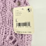 Free People NWT  Avery Cardigan Orchid Dust Cropped Ruffle Knit‎ Hook & Eye Large Photo 10