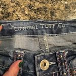 Cowgirl Tuff Women’s Jeans Size 24x36 Fly Free Pink Feather Embroidered Aztec Blue Photo 4