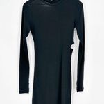 Helmut Lang Back Cutout Long Sleeve Midi Dress Black Women's S Ribbed Photo 2