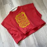 Urban Outfitters  Tshirt mockneck crop top creating consuming womens Red (small) Photo 0