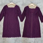 Adrianna Papell Women’s 3/4 Sleeve Lace Sheath Dress Full Back Zip in Purple 12 Photo 2