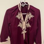 Embroidered Maroon Tunic Top vintage used as is Purple Size M Photo 0