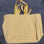 Boutique Korean Retro Gingham Reversible Tote Bag - Yellow Photo 7