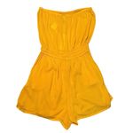 Elan Woven Yellow Marigold Strapless Romper Medium NWT EBW-RG7236 Rayon Boho Photo 5