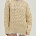 For Love & Lemons  x Victoria’s Secret Milana Sweater in Ivory – Size Small Photo 0