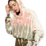 Young Fabulous and Broke Young Fabulous Broke | M/L | Raissa Tie-Dye Pink/Sage Snap Sleeve Slouchy Hoodie Photo 0