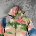 Burton  Shirt Womens Small Green Tie Dye Zip‎ Up Peak Hoodie Sweatshirt Outdoors Photo 4