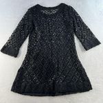 Crochet Mini Dress S Whimsigoth Fairycore Witchy Artsy Black Photo 9