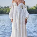Farm Rio NWT  Off-White 3D Flower Maxi Dress Size Medium Photo 0