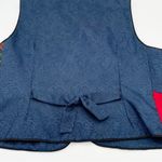 Talbots Vintage 90s  Petites Navy Blue Red Mixed Tartan Plaid Print Vest Size 16 Photo 4