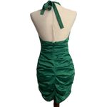 BCBG Max Azria Dress Women’s 2 Green Rouched Halter Neck Y2K Homecoming HOCO Photo 1