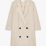 ZARA NWT LINEN BLEND DOUBLE BREASTED BLAZER BLOGGERS FAVE LIGHT BEIGE Photo 7