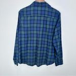 L.L.Bean  Green Blue Plaid Cotton Blend Long Sleeve Button Down Soft Size Medium Photo 5