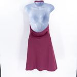 EXPRESS Lace Up Choker Sleeveless Skater Backless Mini Dress Mauve Large Photo 3