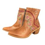 Anthropologie  Marco Delli Embroidered Leather Western Boot Size 36 Floral Cowboy Photo 1