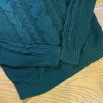 Gap Forest Green Cable Knit Sweater Crew Neck Winter Pullover Womens Small Photo 3