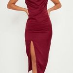 Pretty Little Thing Burgundy Silky/ Satin Dress Photo 1