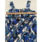 Vintage B Wear Y2K Satin Cami Babydoll Tank Top Fairy L Blue Black Swirl Empire Size L Photo 8