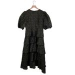 Marie Oliver Women's Everly Ruffled Organza Midi Dress Size 8 Black Jacquard Photo 13