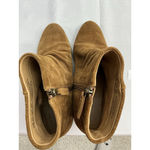 Franco Sarto Womans Winston Ankle Boots 8.5 M Rust Side Zip Scrunched Wedge Heel Photo 6