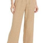 Treasure & Bond Linen Blend Pants in Tan/Black Ballard Stripe Size L Photo 0