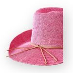 Anthropologie new  [by C.C.] 𒀭 Sparkle Straw Cowboy Hat 𒀭 Medium Pink 𒀭UPF 50+ Photo 3