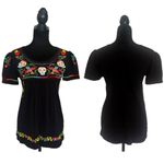 Embroidered Black Women's Top Mardi Gras day of the dead Photo 3