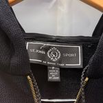 St. John Sport by Marie Gray Black Knit Hooded Jacket with Gold Zipper XS Fall Photo 5