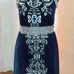 646 Main Blue & White Indian Print Sleeveless Midi Dress Size undefined Photo 0