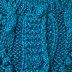 Michael Richards Wo Size Small Vintage Teal Knit Sweater with Floral Embroidery Photo 6