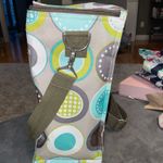 Thirty One Insulated Zip Cooler Picnic Bag Minty Chip Circles Adjustable Strap Brown Photo 7