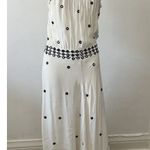 Anthropologie  LEIFNOTES White Black Mirror Dots Sleeveless Ruffles Maxi Dress 0 Photo 0