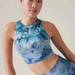 Athleta  NWT blue tie dye crop sports bra athletic tank Photo 9