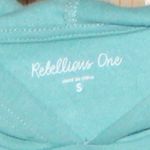 Rebellious One  FINDING BALANCE Light Teal Cropped Hoodie Sweatshirt NWT Photo 4
