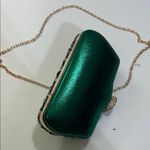 Elegant Green Crystal Clutch with Gold Chain Photo 10