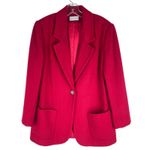 Lands' End  Wool Cashmere Blend One Button Blazer Jacket Red SIze 10 Photo 2