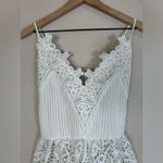 Endless Rose White Eyelet Lace Peplum Plunge Crochet Strappy Tank Top Small Photo 3