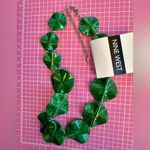 Nine West  Vibrant Green lotus leaves Necklace 22” Photo 5