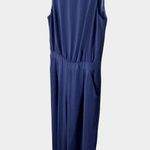Boden Clarissa Navy Sleeveless Wide Leg Jumpsuit Size 12 Elastic Waist Pockets Blue Photo 5